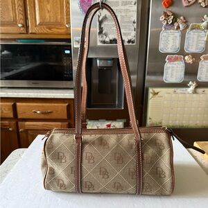 DB Brown Canvas Leather Monogram Tote Shoulderbag
